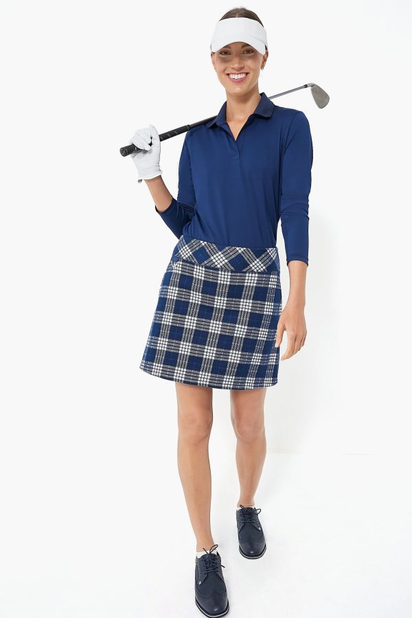 Navy Plaid 17 Inch Helen Golf Skirt For Discount