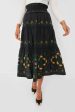 Black Perle Print Tiered Skirt Discount