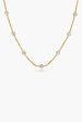 14k Gold CZ Long Links Necklace For Sale