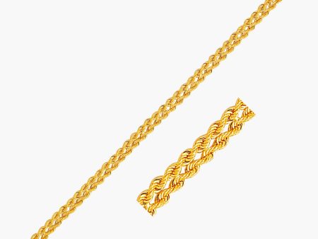 14k Gold Two Row Rope Bracelet Online Hot Sale