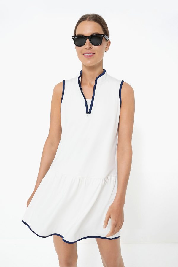 White and Navy Emma Tennis Dress For Sale